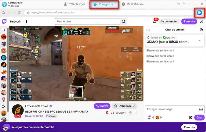 Lancez SameMovie et allez dans l'interface Enregistrer