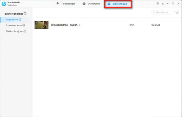 Vérifiez les vidéos enregistrées dans Bibliothèque